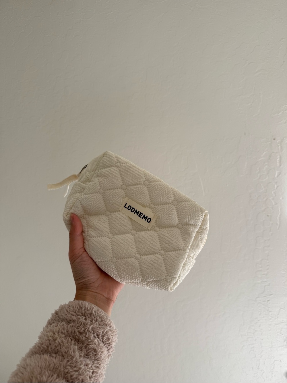 3-Piece Quilted Cream Women's Pouch